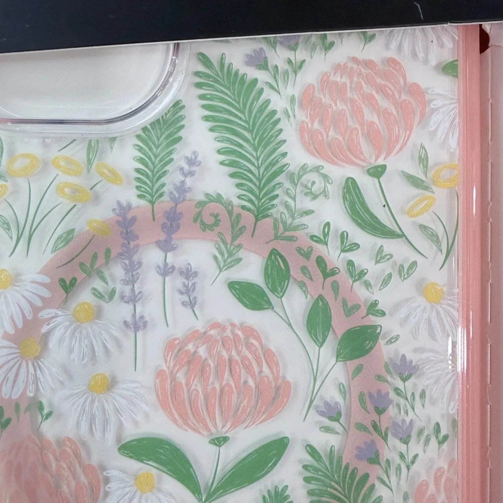 OtterBox Symmetry iPhone 16 Plus Case MagSafe Floral Botanical Pink Green New